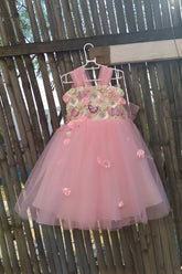 3-D butterfly embroidered gown